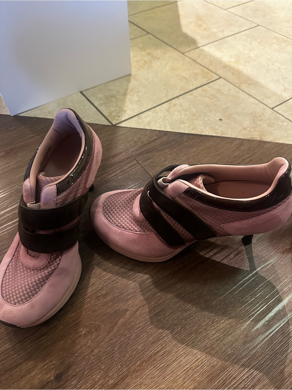 Pink/Brown Women’s Heeled Sneakers